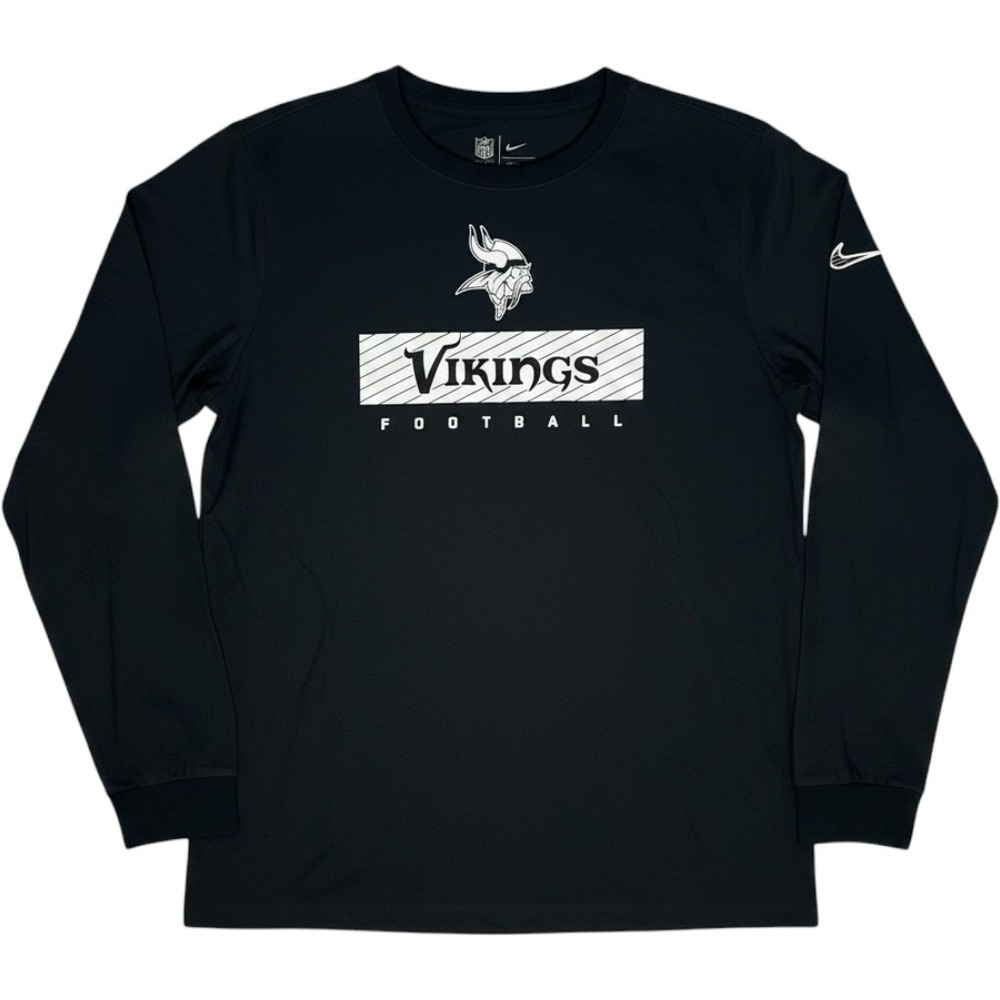Minnesota Vikings Mens Large Nike Black Dri-FIT Long Sleeve NFL Football Skol